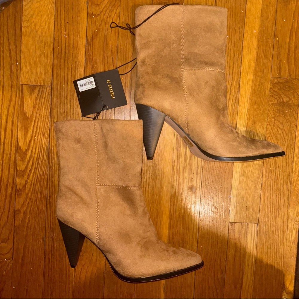 Forever21 Tan Suede Ankle Boots